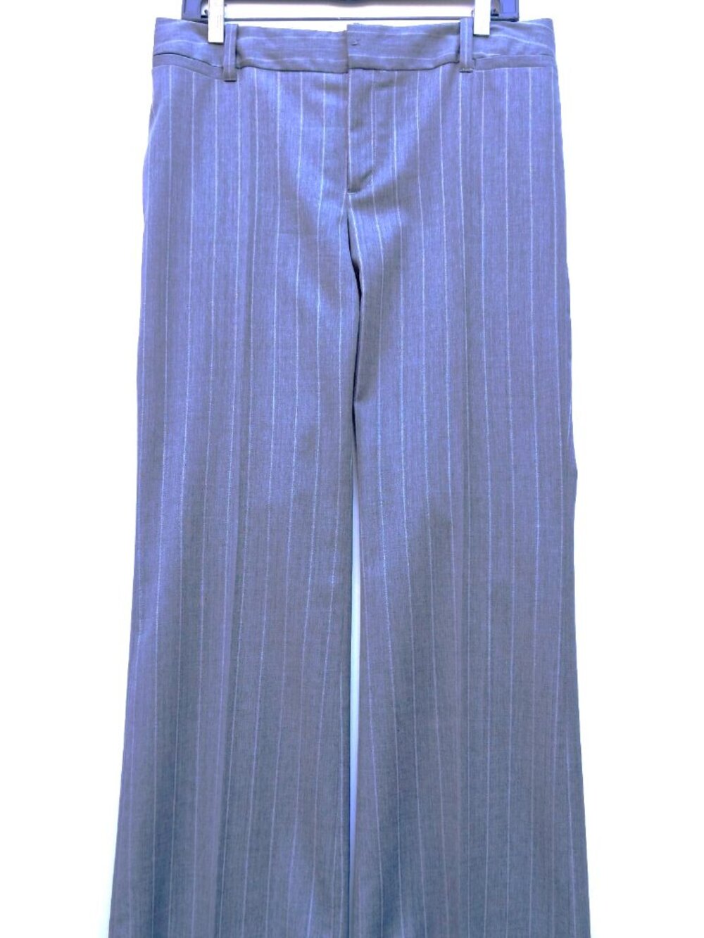 BANANA REPUBLIC Ryan fit 99% wool women's pants, white pinstripe on gray (s 10)